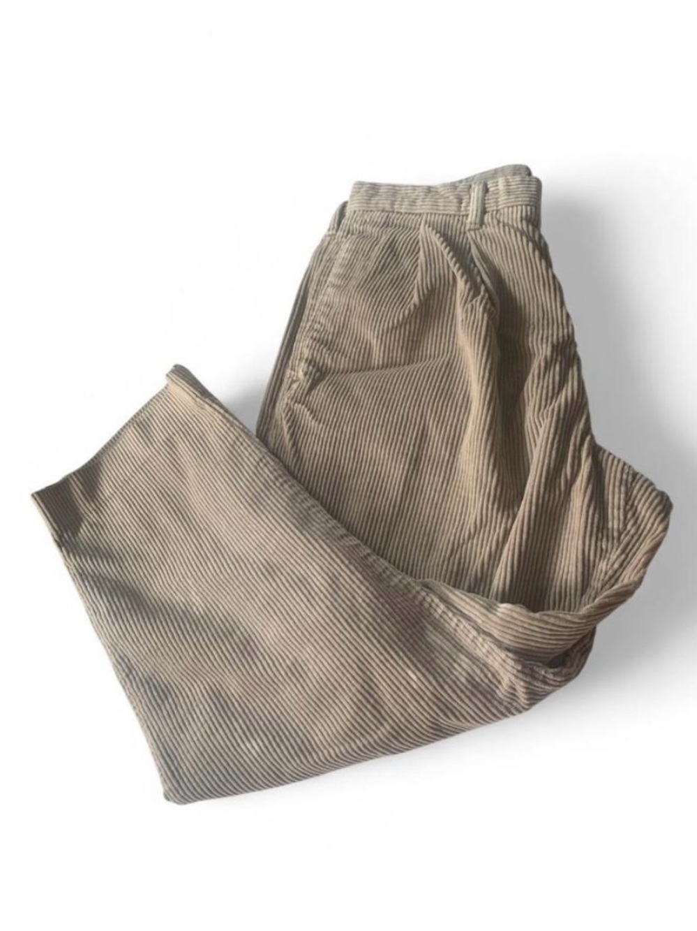 Vintage Dockers cream corduroy wide wale men 34 X 30 pants front pleat
